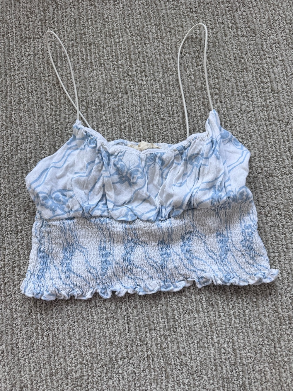 La Hearts Pale Blue Floral Smocked Camisole Top